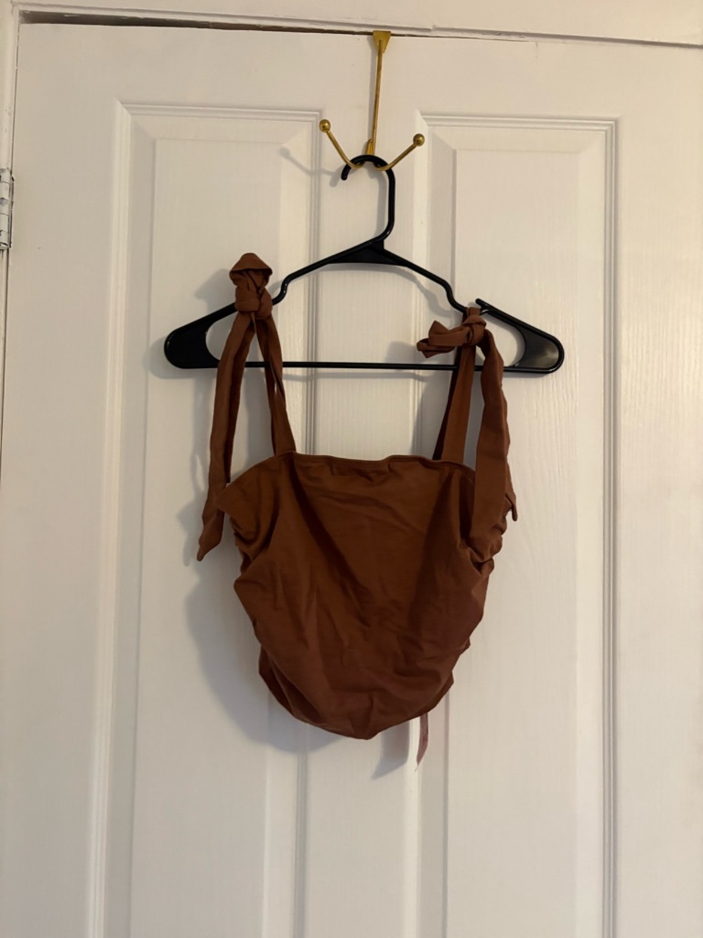 Brown Tie-Strap Top
